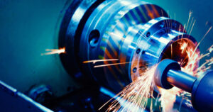 Machine,tool,in,metal,factory,with,drilling,cnc,machines